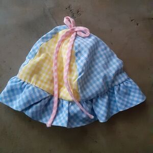 2 for $15 Vintage Baby Child Sun Hat Gingam Patchwork 12 Months